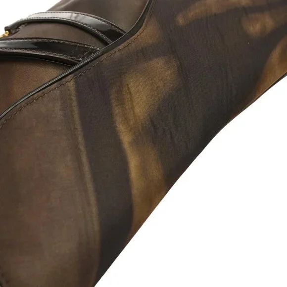 Christian Dior Brown Nylon Double Saddle Handbag RU0061 126277 - Picture 5 of 10